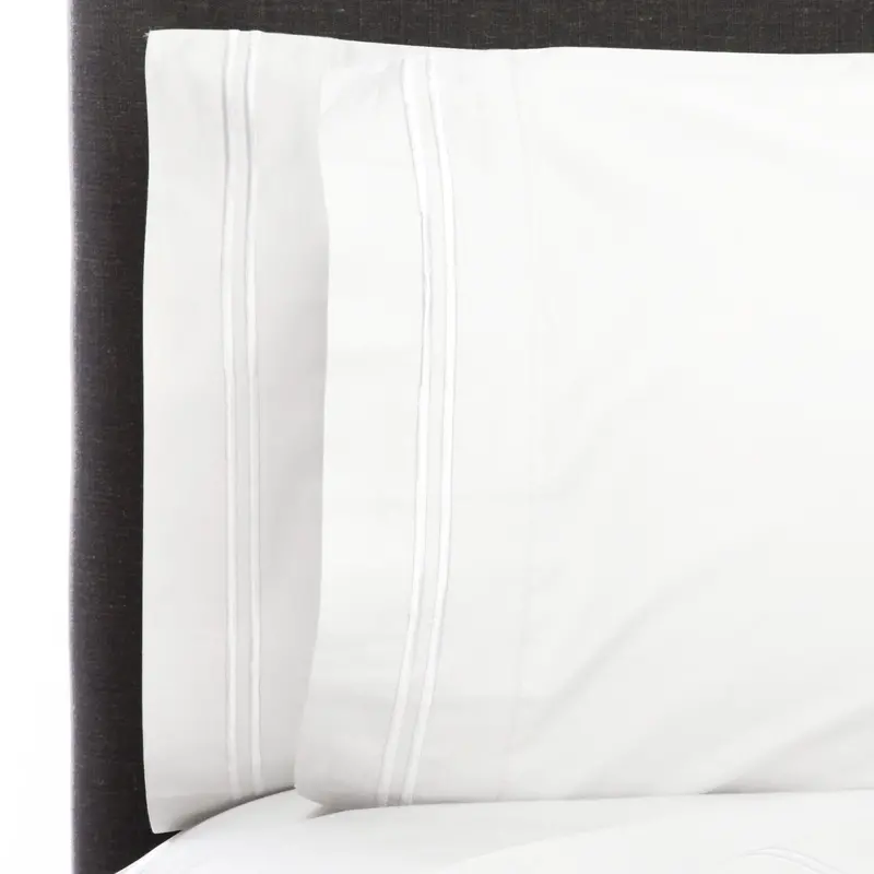 600-Thread-Count Border-Stripe Embroidered Pillowcases 1