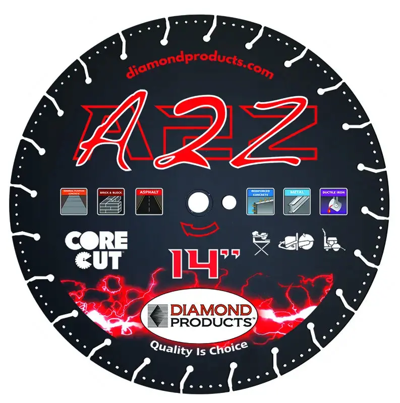 A2Z 14" Vacuum-Bonded Multipurpose Diamond Blade – 0.125" X 1" Segment, High-Speed Versatility 1