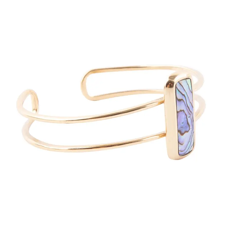 Abalone Slab Wide Cuff Bracelet With Polished Finish 1
