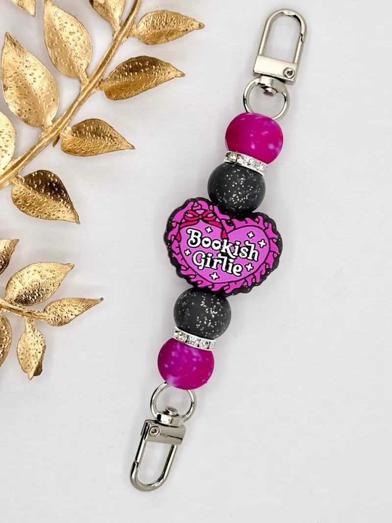Adjustable Book-Themed E-Reader Strap – 'Bookish Girlie' Design 1