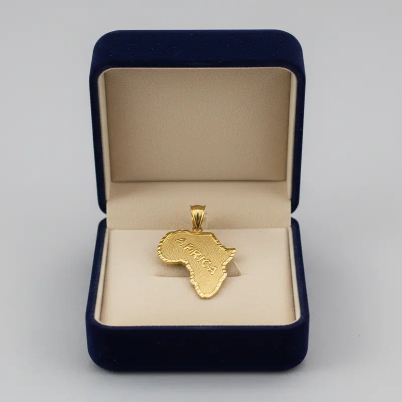 Africa-Shaped Pendant In 10K Yellow Gold 1