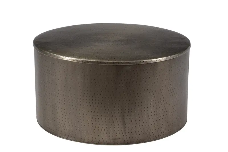 Alevi Drum Coffee Table Featuring Silver Iron Frame 1