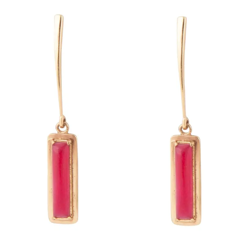 Alpine Red Quartz And Bronze Drop Earrings 1