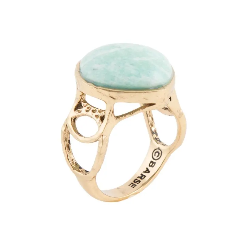 Amazonite Circle Dance Ring In Golden Bronze 1
