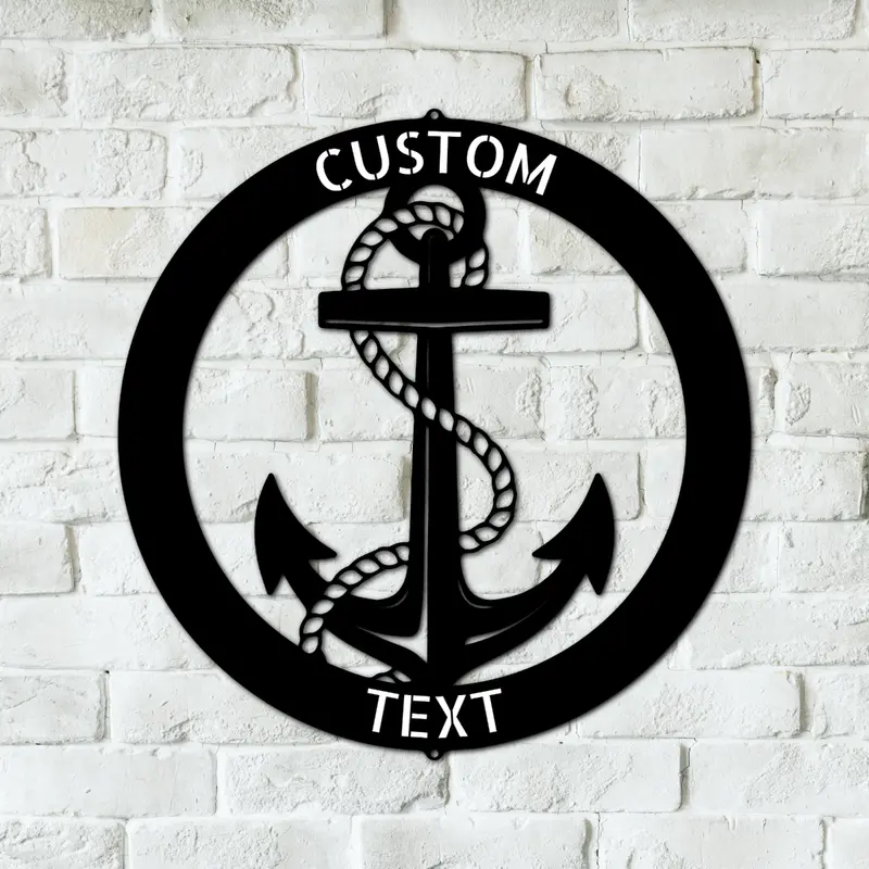 Anchor Ring Metal Sign – Maritime-Themed Personalized Décor 1