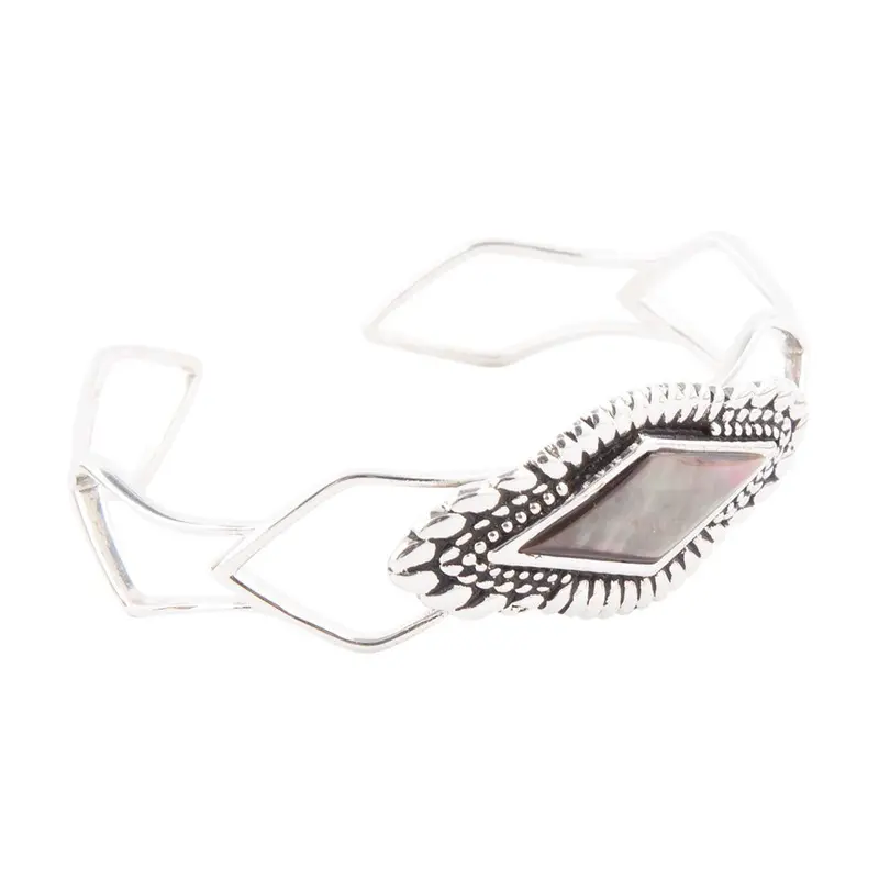Anemone-Style Black Pearl Cuff Bracelet 1