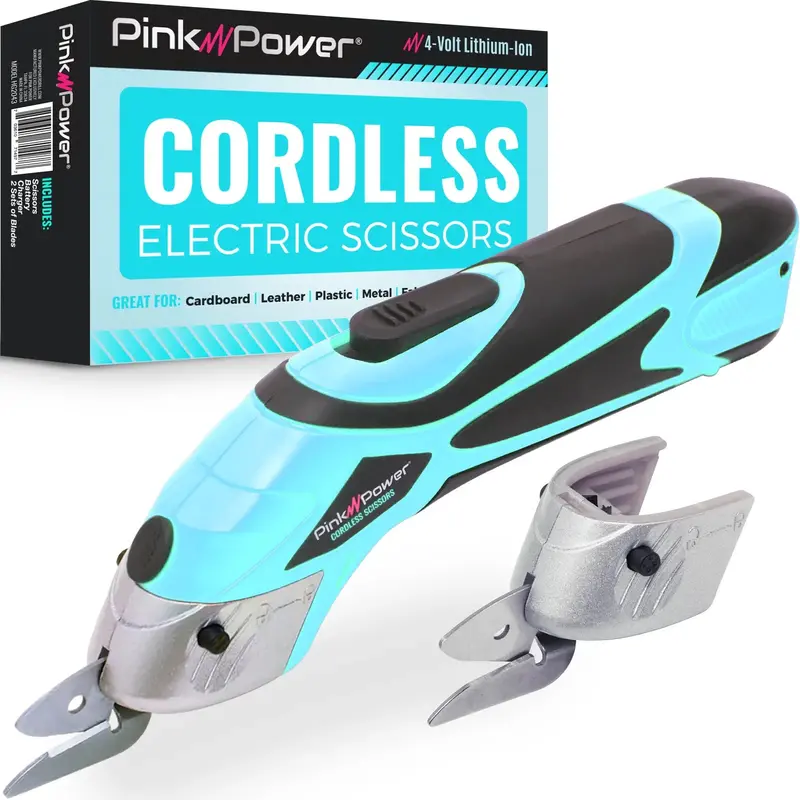 Aqua Splash Cordless Fabric Scissors – 4-Volt Lithium-Ion Powered Rotary Cutter 1