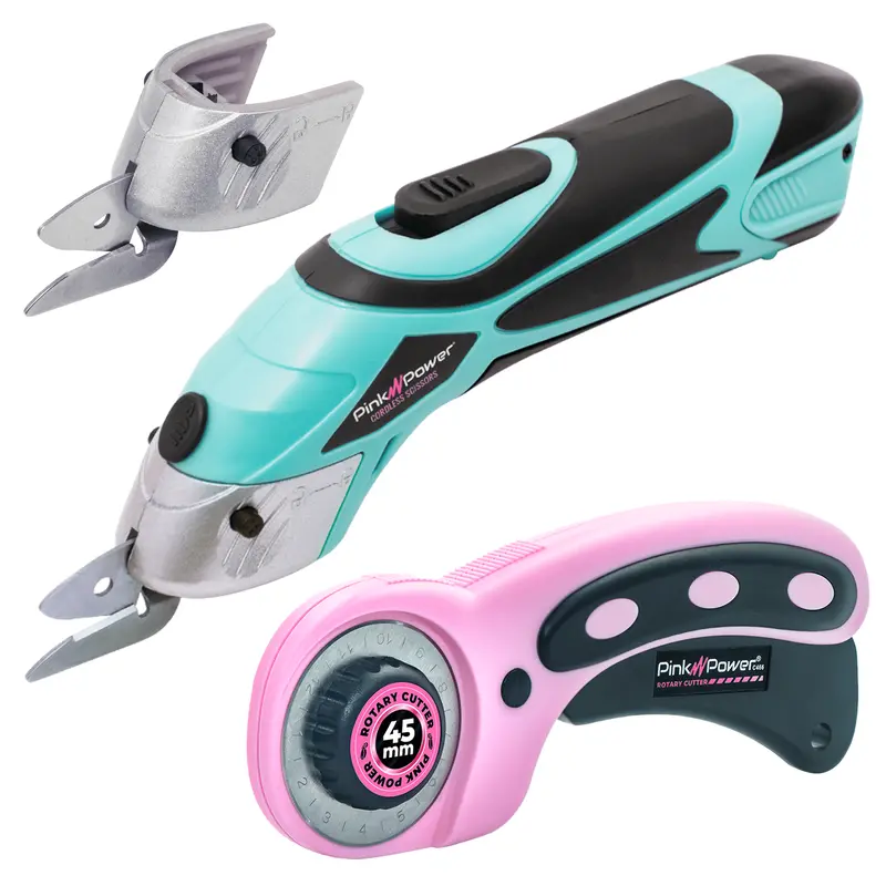 Aqua Splash Cordless Fabric Scissors – 4-Volt Lithium-Ion Rotary Cutting Tool 1