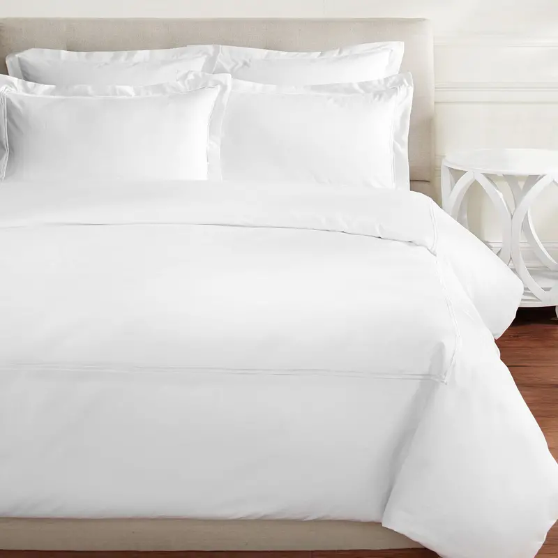 Artisanal Border Stripe Embroidered Duvet Set – 600 Thread Count 1