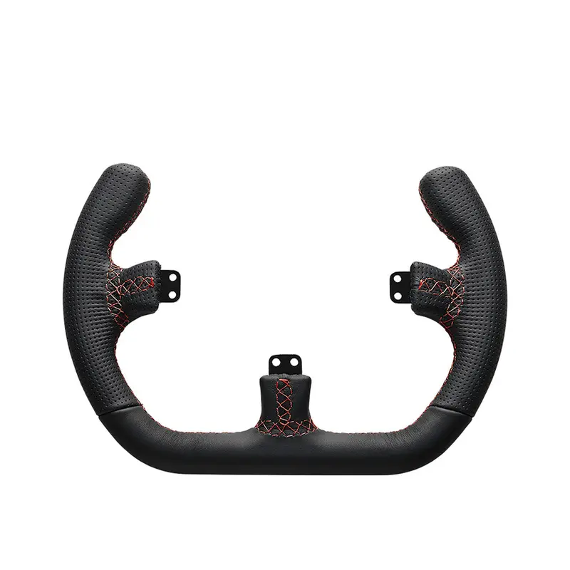 Asetek Open D Steering Wheel – Genuine Leather Rim 1