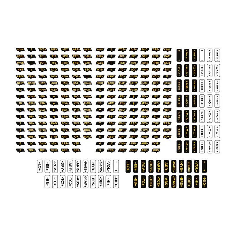 Asetek Orange Button Label Sheet For Simulator Accessories 1