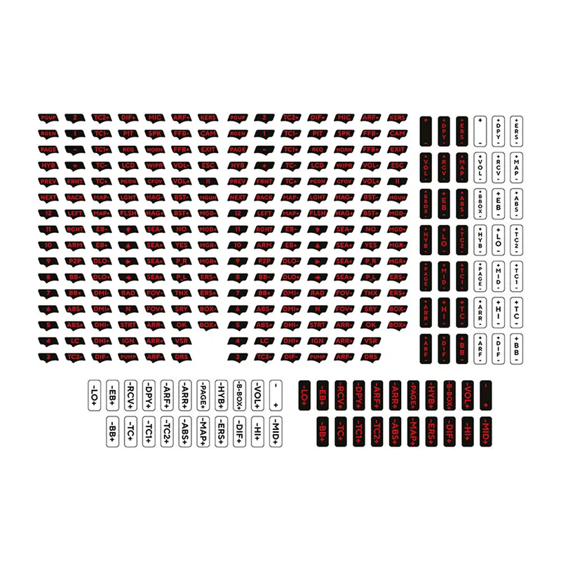 Asetek Red Button Label Sheet For Sim Racing Controls 1