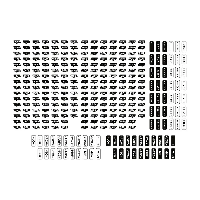 Asetek White Button Label Sheet For Custom Controls 1