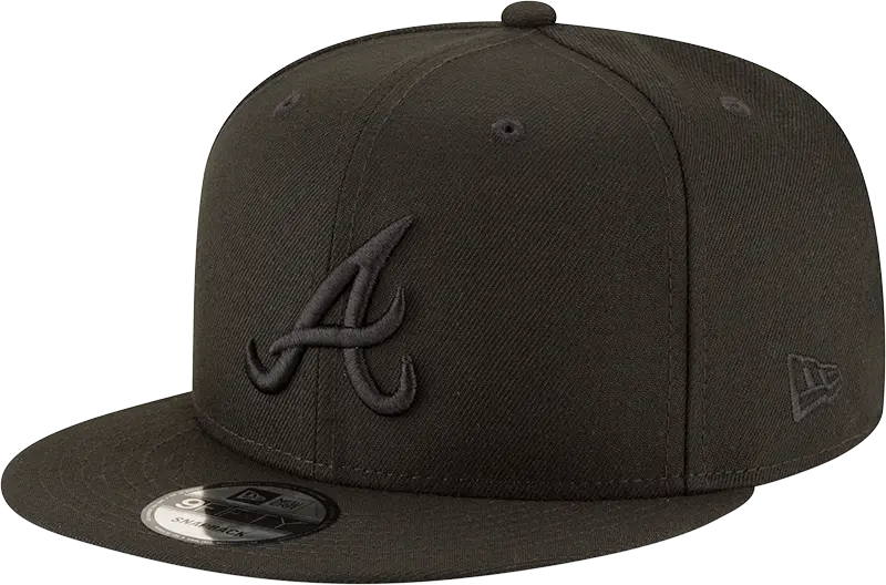 Atlanta Braves Solid Black 9Fifty Adjustable Hat – New Era 1
