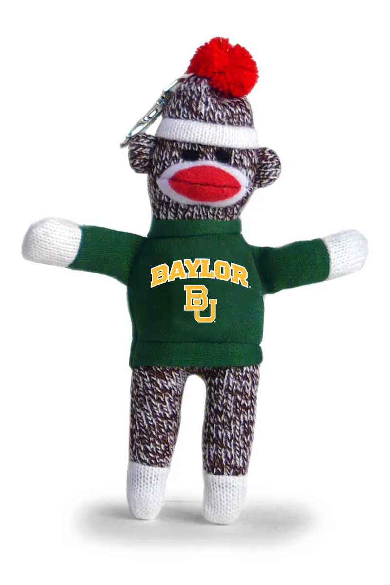 Baylor University Sock Monkey Keychain – 4" Baptist Institution Key Fob 1