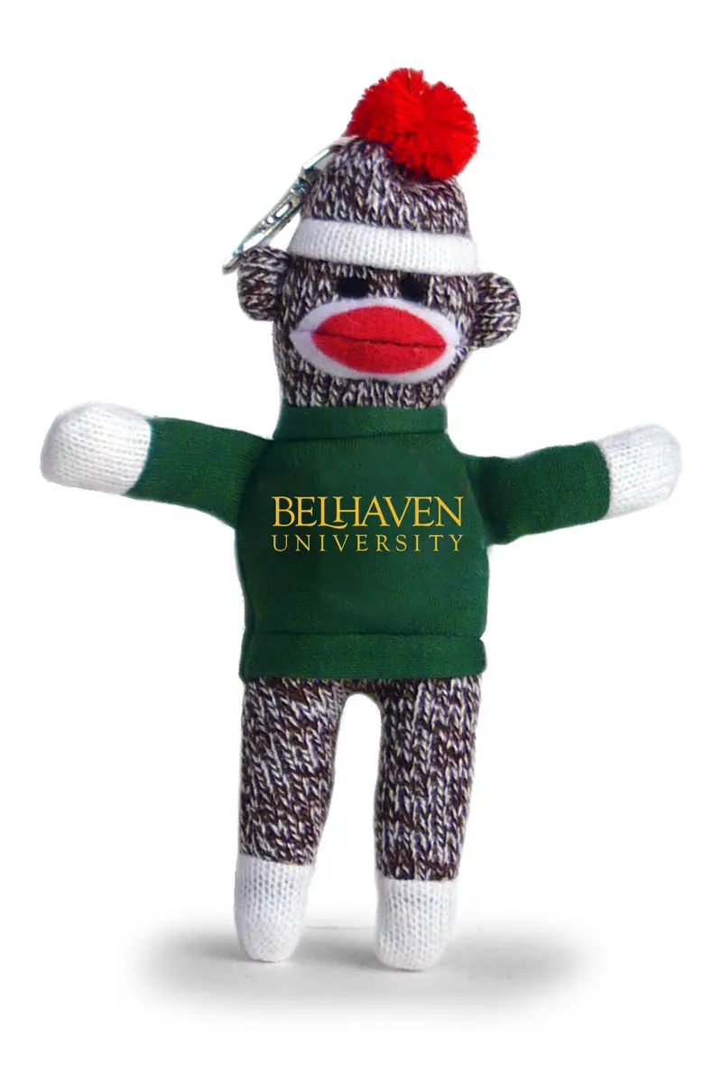 Belhaven University Sock Monkey Keychain – 4" Christian Liberal Arts Campus Gift 1