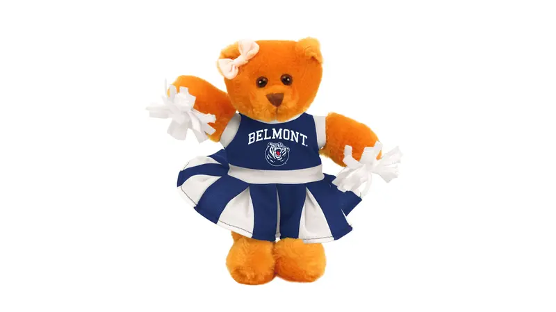 Belmont University Cheer Bear – 8-Inch Bu School Spirit Plush Keychain 1