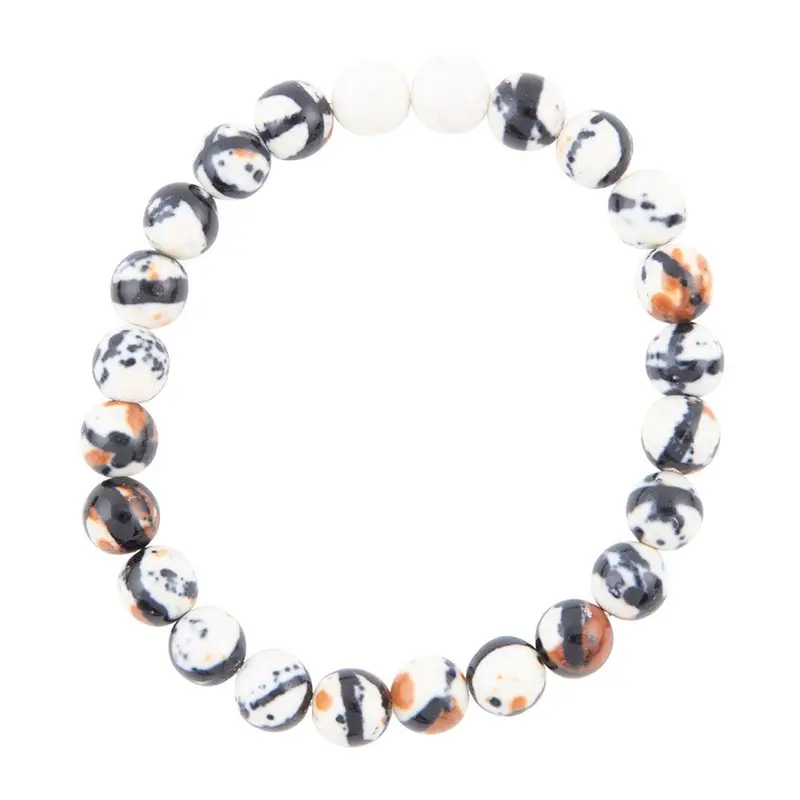 Black-And-White Agate Stretch Bracelet 1