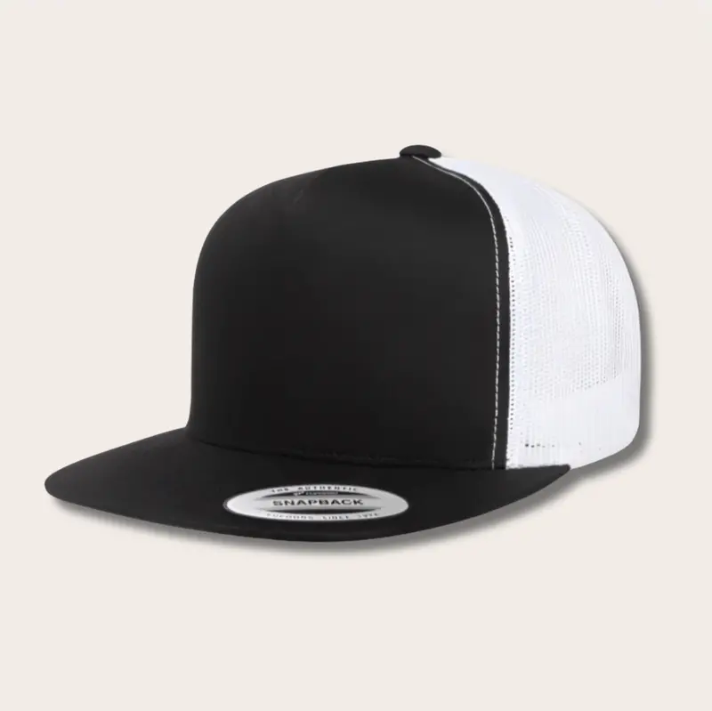 Black And White Trucker Snapback Hat 1