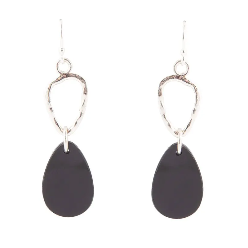 Black Onyx Dangle Earrings In Sterling Silver 1