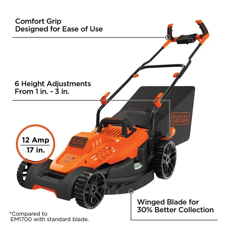 Black+Decker Bemw482Bh 13-Inch Corded Electric Lawn Mower 1