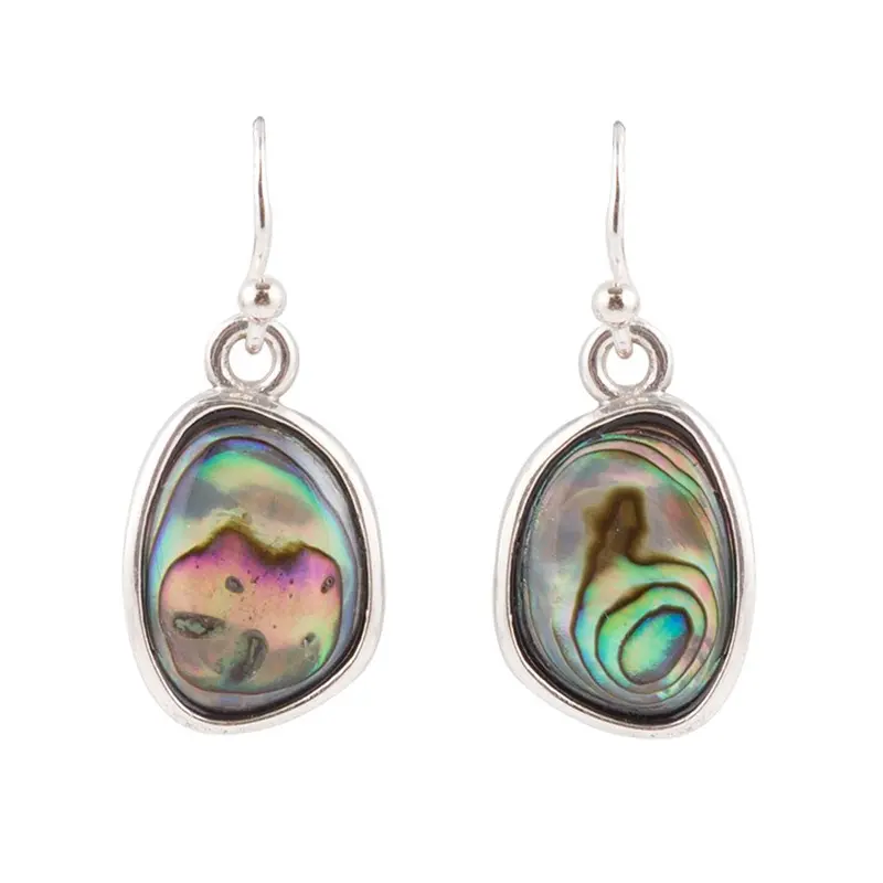 Blue Abalone Teardrop Earrings In Sterling Silver 1