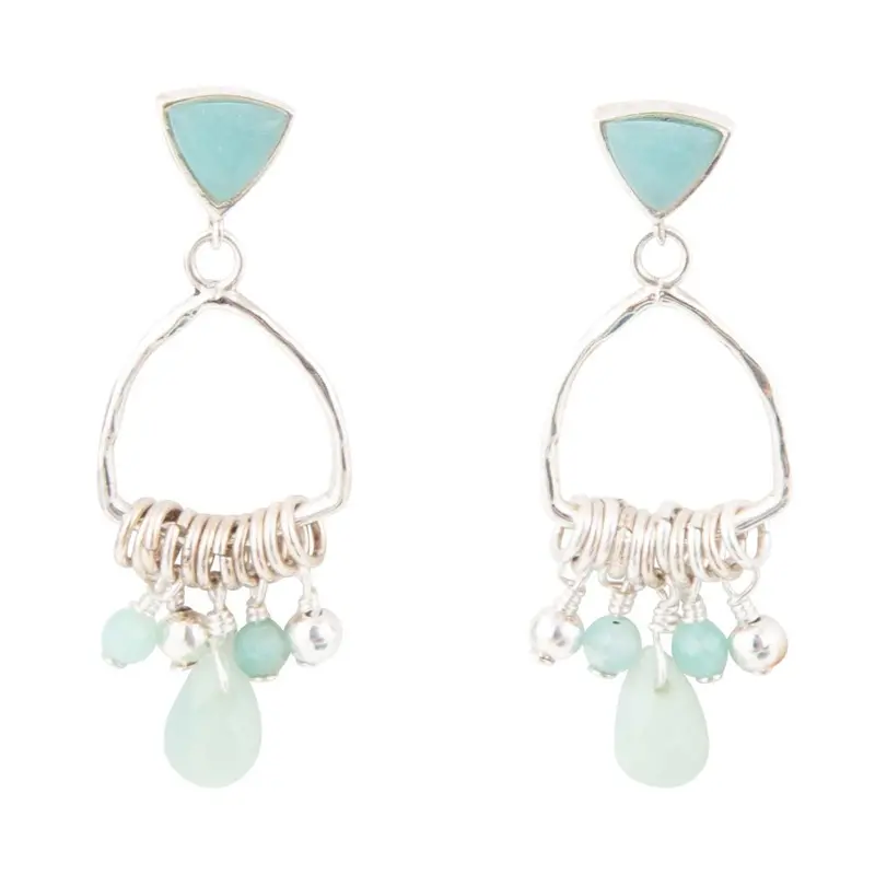 Blue Amazonite Chandelier Earrings In Sterling Silver 1