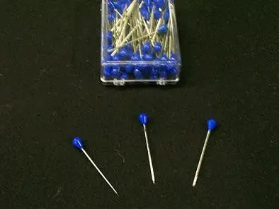 Blue Plastic-Head Upholstery Pins – Rust-Resistant Fasteners 1