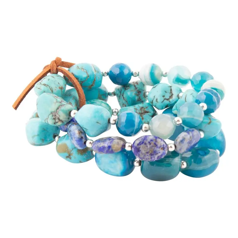 Blue Turquoise Sterling Silver Bracelet Collection 1