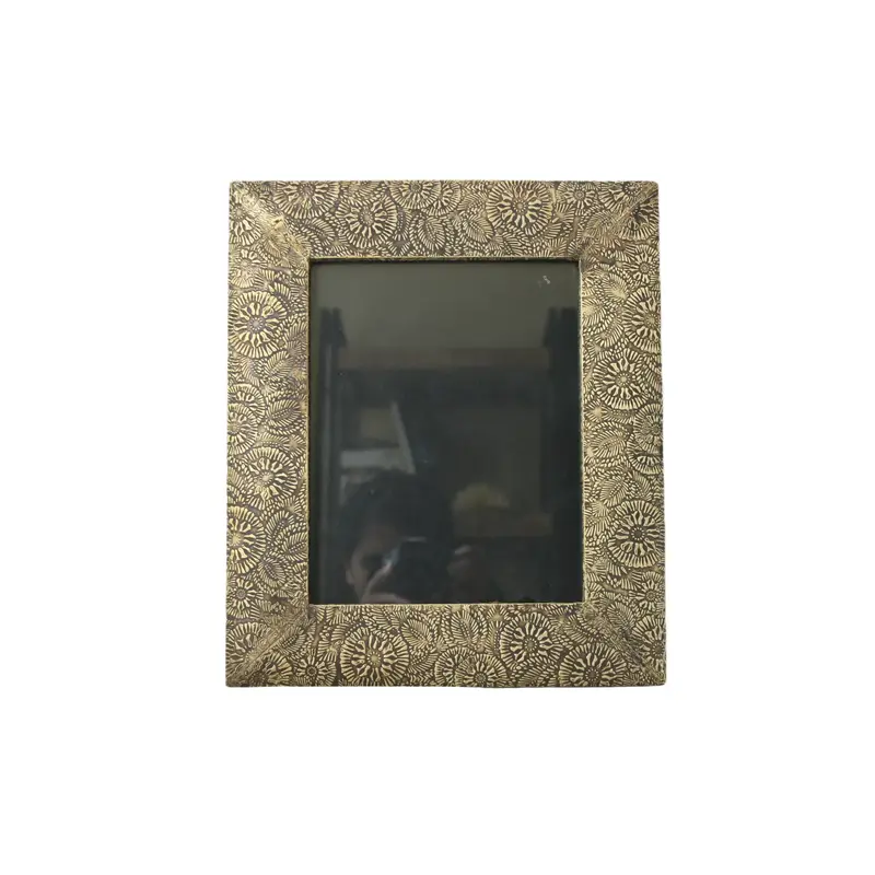 Brass-Clad Paisley-Print Wood Picture Frame 1