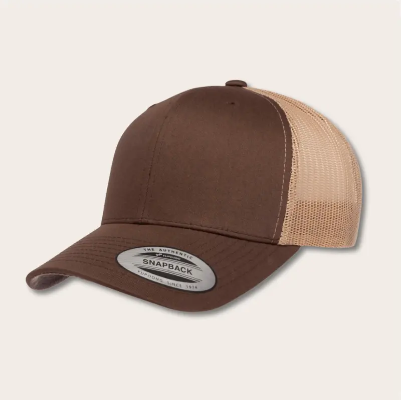 Brown And Khaki Adjustable Snapback Cap 1