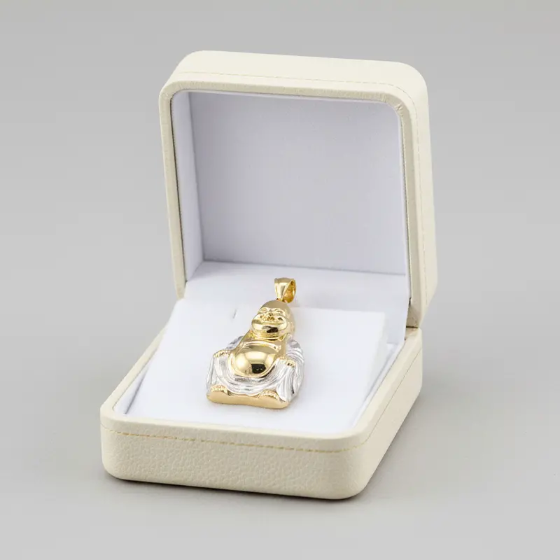 Buddha Pendant Crafted In 10K Yellow And White Gold 1