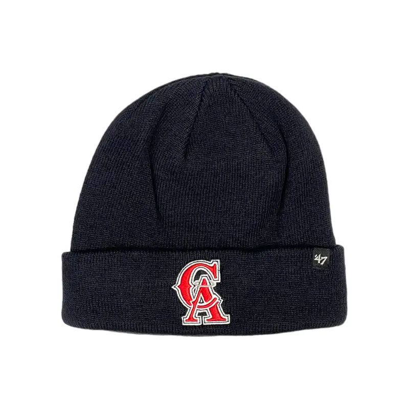 California Angels Vintage Knit Beanie – 47 Brand Raised Cuff In Navy 1