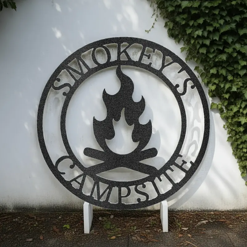 Campfire Gathering Metal Sign – Cozy Outdoor Or Lodge Decor 1