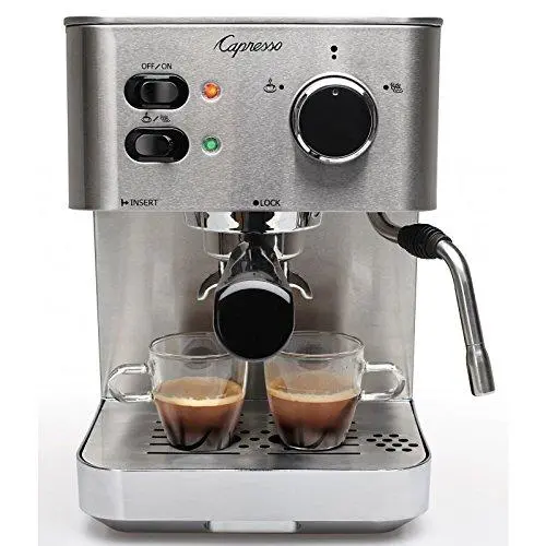 Capresso 118.05 Espresso & Cappuccino Machine – Sleek Silver Semi-Automatic Brewer 1