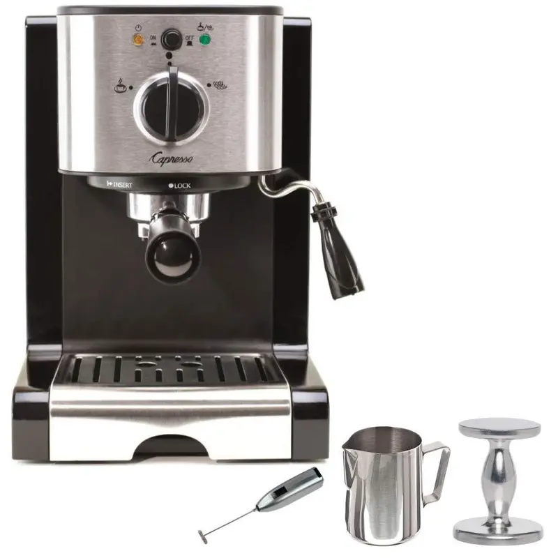Capresso Ec100 Pump-Driven Espresso & Cappuccino Machine – Bundle With Frother, Pitcher & Accessories 1