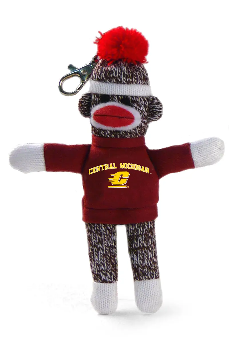 Central Michigan University Sock Monkey Keychain – 4" School Pride Keepsake 1