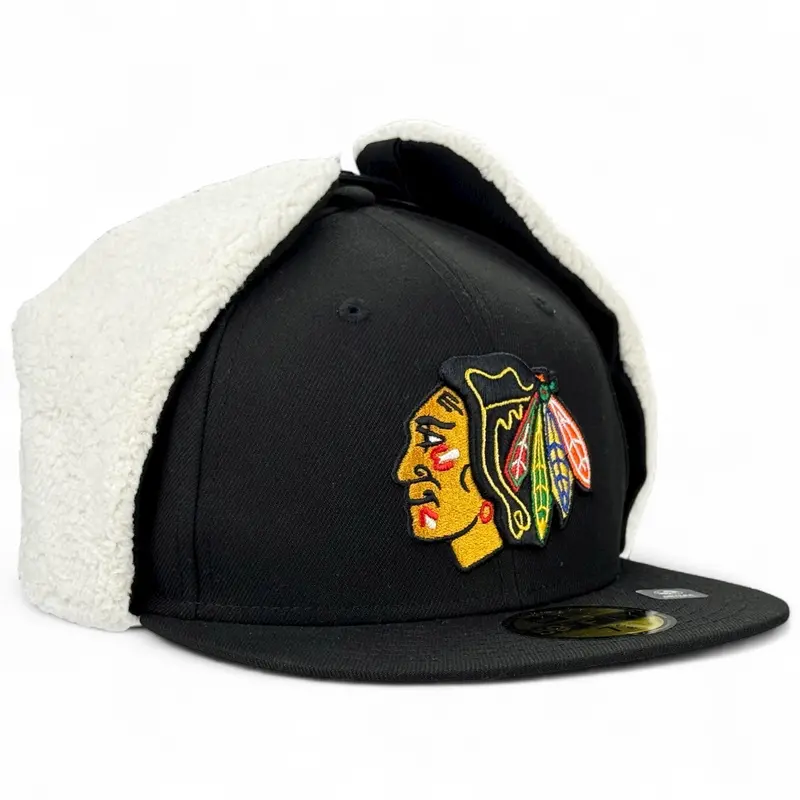 Chicago Blackhawks Official Team Color Dog Ear 59Fifty Fitted Cap – Jet Black 1