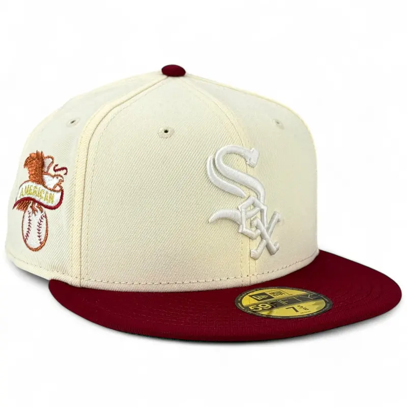 Chicago White Sox Wonder Theater Fitted Hat – New Era 59Fifty In Chrome White & Cardinal 1