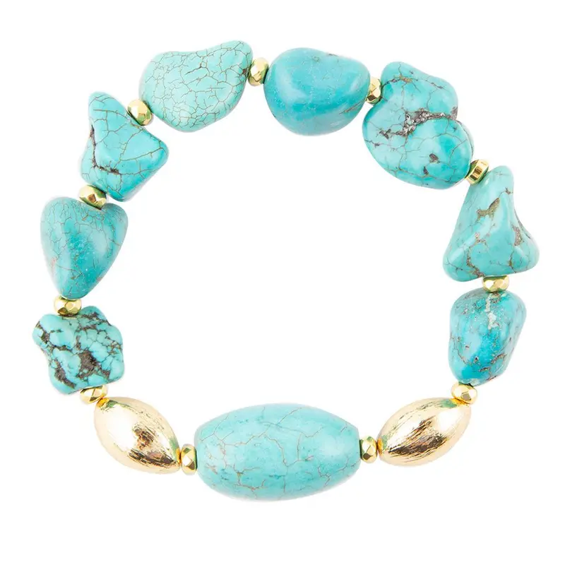 Chunky Durango Turquoise Stretch Bracelet 1