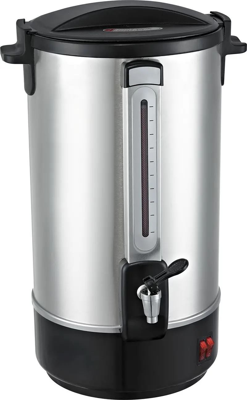 Classic Kitchen 28-Cup Stainless Steel Insulated Hot Water Urn – Heavy-Duty Metal Spout Boiler 1