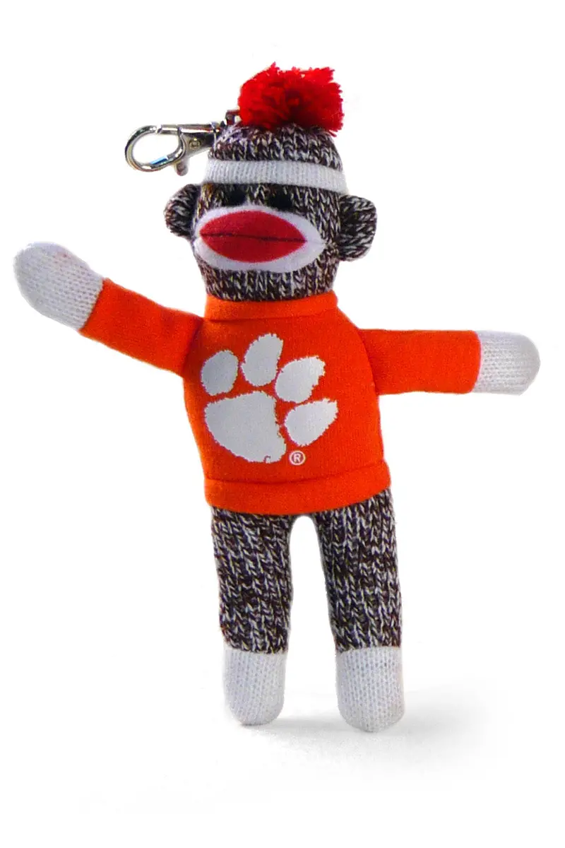 Clemson University Sock Monkey Keychain – 4" Tigers-Themed Spirit Keyring 1
