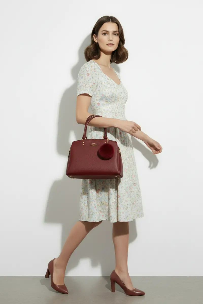 Coach Mini Lillie Carryall Handbag In Deep Red (Style 91493) 1