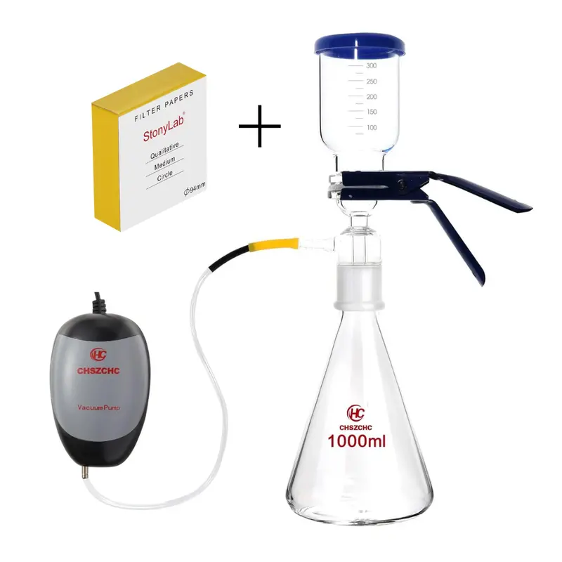 Complete Vacuum Filtration Kit For Precious Metals – Includes Pump, Flask, Funnel & 94 Mm Filter Papers 1