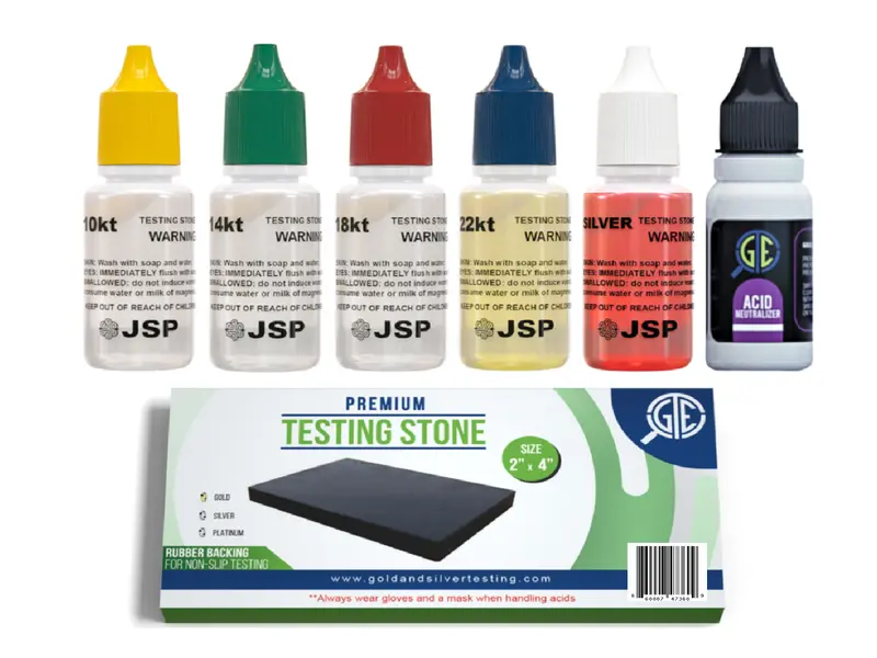 Comprehensive Jewelry Testing Kit: 10K–24K Gold, Sterling Silver, Platinum & Bullion Acid Test Set 1