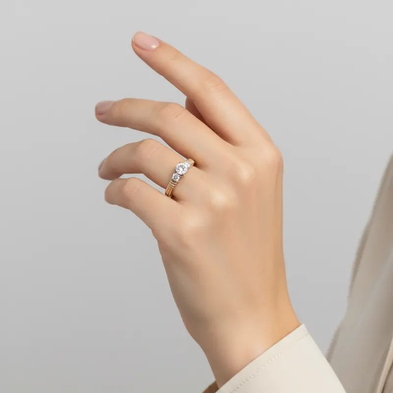 Contemporary Women'S Diamond Ring In 14K White Gold – 0.83Ct Tw 1