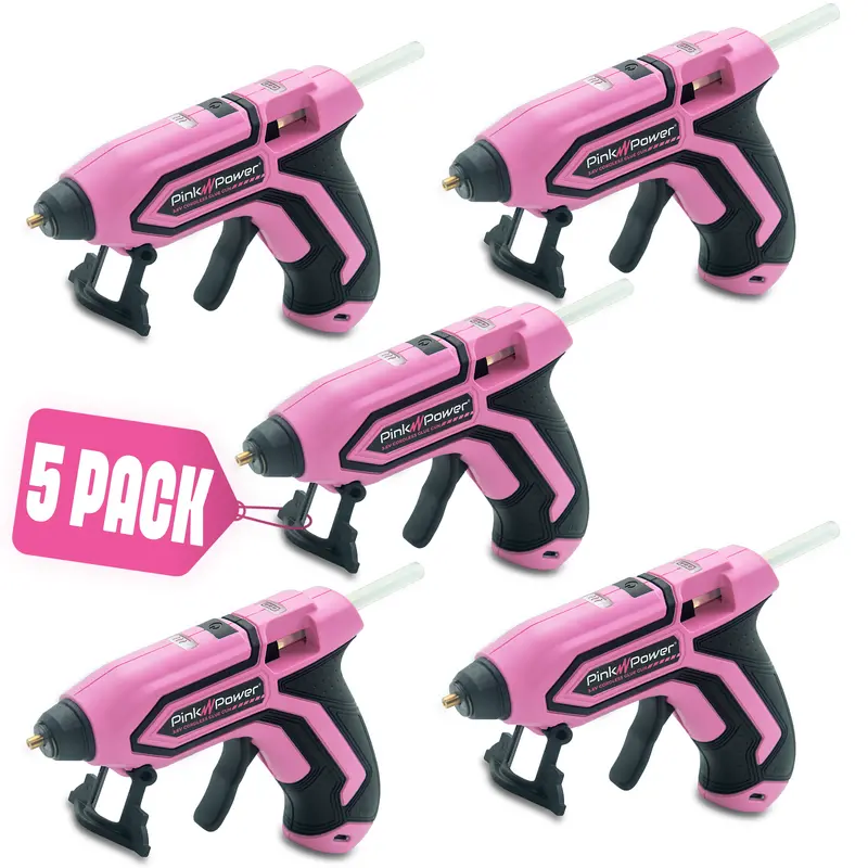 Cordless Pink Hot Glue Gun – 5-Pack Bundle 1