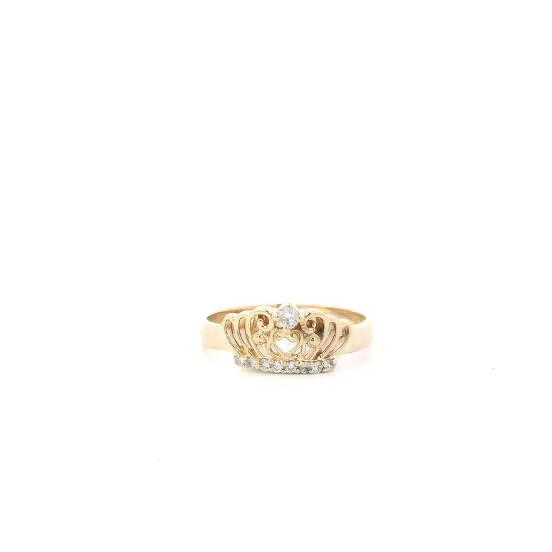 Crown-Design Women'S Ring In 14K Yellow Gold 1