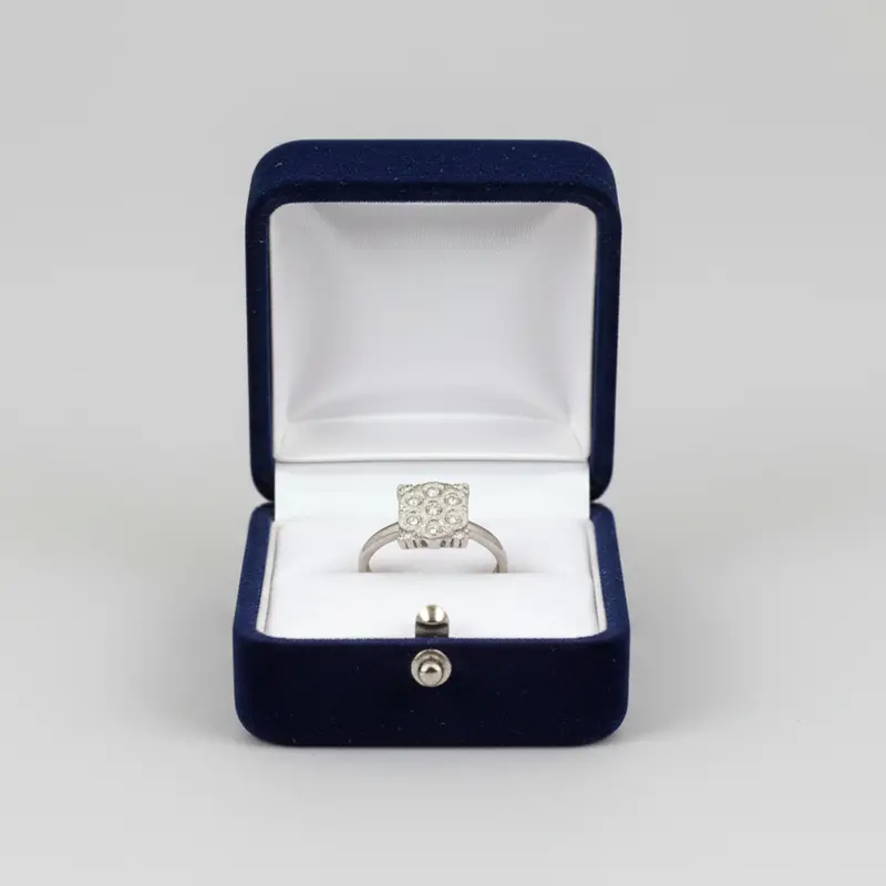 Delicate 10K White Gold Diamond Ring For Women – 0.08 Carat Total Weight 1