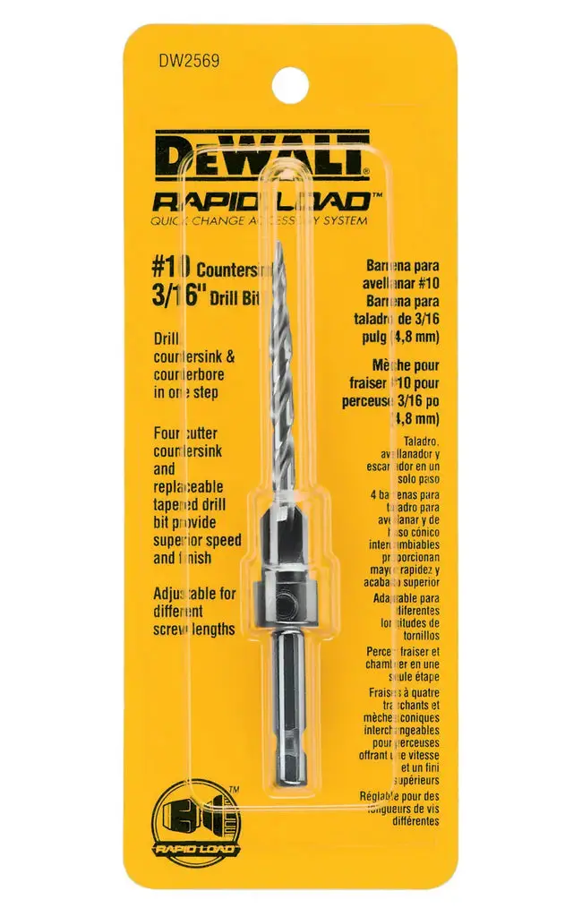 Dewalt #10 Countersink Set With 3/16" Pilot Drill Bit 1